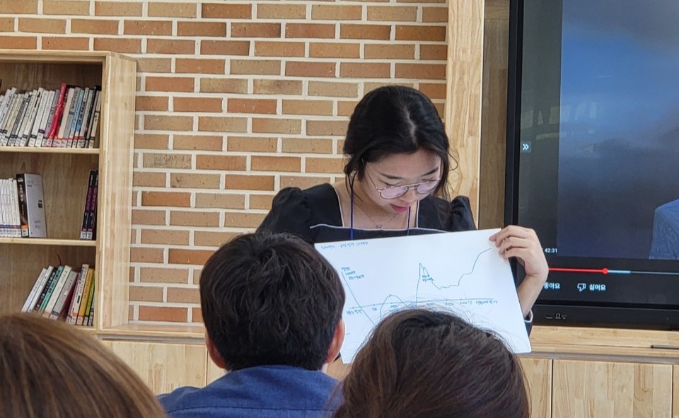 ▲ 교직 인생 그래프의 감정 최고점 시기의 이야기 공유하기