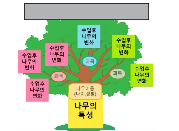 ▲ 교사 교육과정 실전편 활동에 사용한 나무 키우기 양식