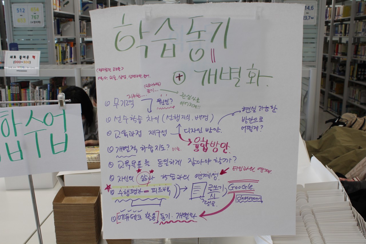 ▲ 각 주제와 관련된 선생님들의 다양한 생각, 의견