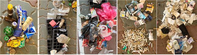 ▲ 학생들이 분류한 쓰레기들